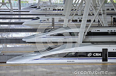 Beijing Railway Station,High Speed â€‹â€‹Rail Editorial Stock Photo